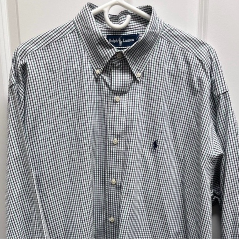 Ralph Lauren Polo Blaire Men's Gingham Shirt - XL Blue,green white